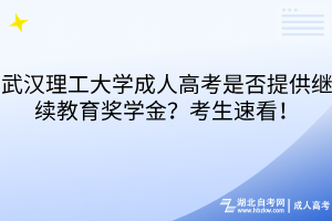 武漢理工大學(xué)成人高考是否提供繼續(xù)教育獎(jiǎng)學(xué)金？考生速看！