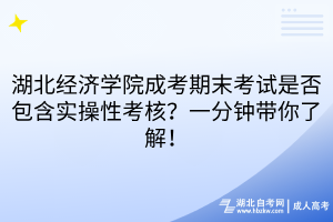 湖北經濟學院成考期末考試是否包含實操性考核？一分鐘帶你了解！
