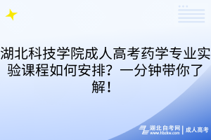 湖北科技學院成人高考藥學專業(yè)實驗課程如何安排？一分鐘帶你了解！