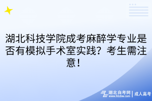 湖北科技學院成考麻醉學專業(yè)是否有模擬手術室實踐？考生需注意！