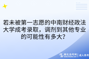 若未被第一志愿的中南財(cái)經(jīng)政法大學(xué)成考錄取，調(diào)劑到其他專業(yè)的可能性有多大？