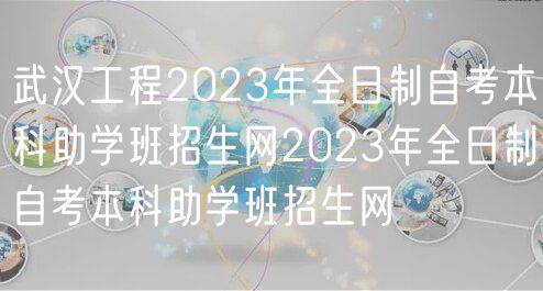 武漢工程2023年全日制自考本科助學班招生網(wǎng)2023年全日制自考本科助學班招生網(wǎng) 武漢工程2023年全日制自考本科助學班招生網(wǎng)2023年全日制自考本科助學班招生網(wǎng)