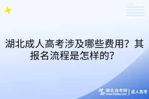 湖北成人高考涉及哪些費用？其報名流程是怎樣的？