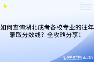 如何查詢(xún)湖北成考各校專(zhuān)業(yè)的往年錄取分?jǐn)?shù)線(xiàn)？全攻略分享！