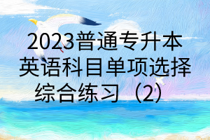 2023普通專升本英語(yǔ)科目單項(xiàng)選擇綜合練習(xí)（2）