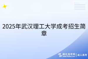 2025年武漢理工大學成考招生簡章