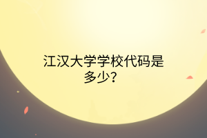 江漢大學(xué)學(xué)校代碼是多少？