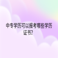 中專學(xué)歷可以報考哪些學(xué)歷證書？