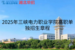 2025年三峽電力職業(yè)學(xué)院高職單獨(dú)招生章程