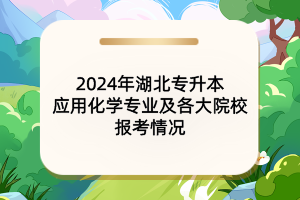 2024年湖北專升本應用化學專業(yè)及各大院校報考情況