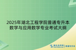 2025年湖北工程學(xué)院普通專升本數(shù)學(xué)與應(yīng)用數(shù)學(xué)專業(yè)考試大綱