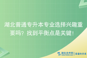 湖北普通專升本專業(yè)選擇興趣重要嗎？找到平衡點是關(guān)鍵！