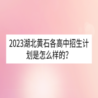 2023湖北黃石各高中招生計(jì)劃是怎么樣的？