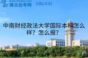中南財(cái)經(jīng)政法大學(xué)國際本科怎么樣？怎么報(bào)？