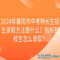 2024年襄陽市中考特長生招生錄取方法是什么？指標到校生怎么錄取？