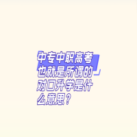 中專中職高考也就是所謂的對口升學(xué)是什么意思？