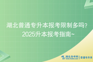 湖北普通專升本報考限制多嗎？2025升本報考指南~