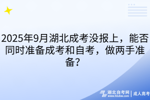 2025年9月湖北成考沒報(bào)上，能否同時(shí)準(zhǔn)備成考和自考，做兩手準(zhǔn)備？