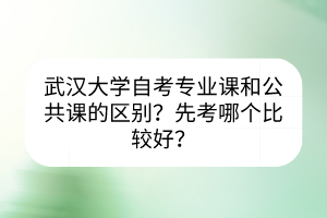 武漢大學(xué)自考專業(yè)課和公共課的區(qū)別？先考哪個(gè)比較好？
