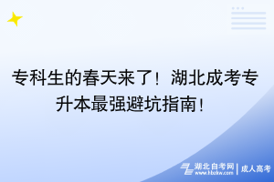 專科生的春天來了！湖北成考專升本最強(qiáng)避坑指南！