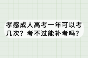 孝感成人高考一年可以考幾次？考不過能補(bǔ)考嗎？