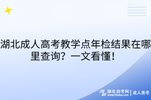 湖北成人高考教學點年檢結(jié)果在哪里查詢？一文看懂！