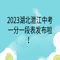 2023湖北潛江中考一分一段表發(fā)布啦！