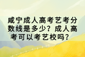 咸寧成人高考藝考分?jǐn)?shù)線是多少？成人高考可以考藝校嗎？ 