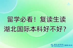 留學必看！復讀生讀湖北國際本科好不好？