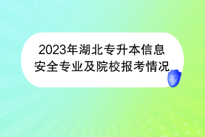 2023年湖北專升本信息安全專業(yè)及院校報考情況