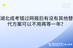 湖北成考錯(cuò)過(guò)網(wǎng)報(bào)后有沒(méi)有其他替代方案可以不用再等一年？