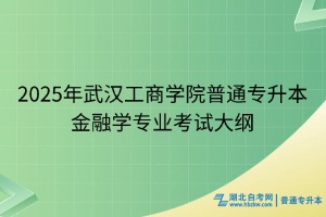 2025年武漢工商學(xué)院普通專升本金融學(xué)專業(yè)考試大綱