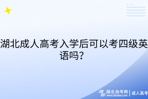 湖北成人高考入學(xué)后可以考四級英語嗎？