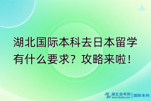 湖北國(guó)際本科去日本留學(xué)有什么要求？攻略來啦！