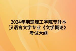 2024年荊楚理工學(xué)院專升本漢語(yǔ)言文學(xué)專業(yè)《文學(xué)概論》考試大綱