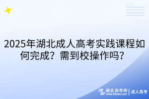 2025年湖北成人高考實(shí)踐課程如何完成？需到校操作嗎？