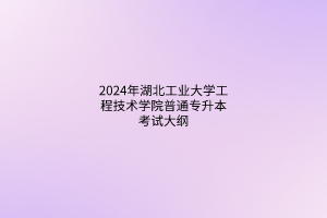 2024年湖北工業(yè)大學(xué)工程技術(shù)學(xué)院普通專升本考試大綱匯總
