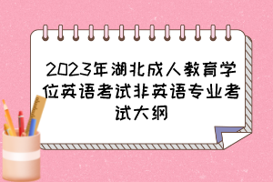 2023年湖北成人教育學(xué)位英語(yǔ)考試非英語(yǔ)專業(yè)考試大綱