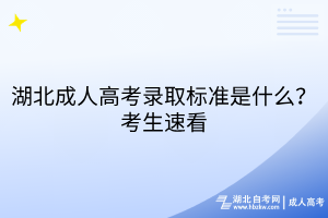湖北成人高考錄取標(biāo)準(zhǔn)是什么？考生速看