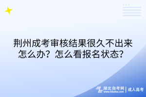 荊州成考審核結(jié)果很久不出來(lái)怎么辦？怎么看報(bào)名狀態(tài)？