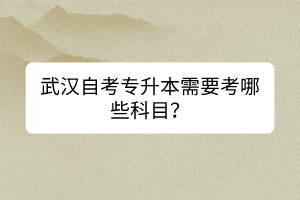 武漢自考專(zhuān)升本需要考哪些科目？