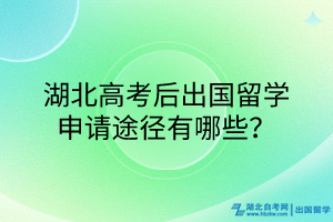 湖北高考后出國留學申請途徑有哪些？