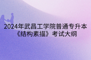 2024年武昌工學(xué)院普通專升本《結(jié)構(gòu)素描》考試大綱