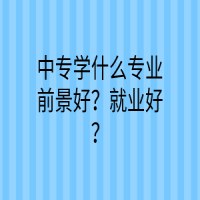 中專學(xué)什么專業(yè)前景好？就業(yè)好？