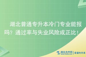 湖北普通專升本冷門專業(yè)能報嗎？通過率與失業(yè)風(fēng)險成正比！