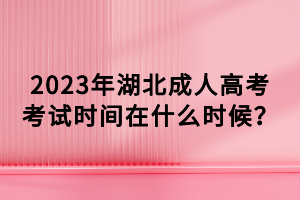 2023年湖北成人高考考試時(shí)間在什么時(shí)候？