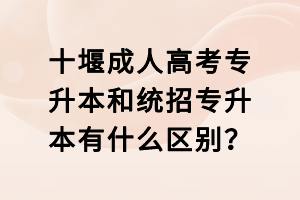 十堰成人高考專升本和統(tǒng)招專升本有什么區(qū)別? 十堰成人高考專升本和統(tǒng)招專升本有什么區(qū)別?