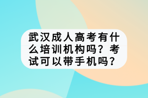 武漢成人高考有什么培訓(xùn)機(jī)構(gòu)嗎?考試可以帶手機(jī)嗎? 武漢成人高考有什么培訓(xùn)機(jī)構(gòu)嗎?考試可以帶手機(jī)嗎?