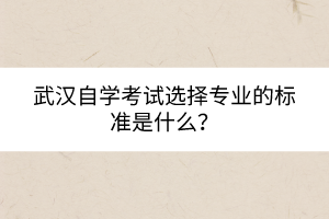 武漢自學(xué)考試選擇專業(yè)的標(biāo)準(zhǔn)是什么? 武漢自學(xué)考試選擇專業(yè)的標(biāo)準(zhǔn)是什么?