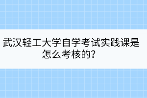 武漢輕工大學自學考試實踐課是怎么考核的? 武漢輕工大學自學考試實踐課是怎么考核的?